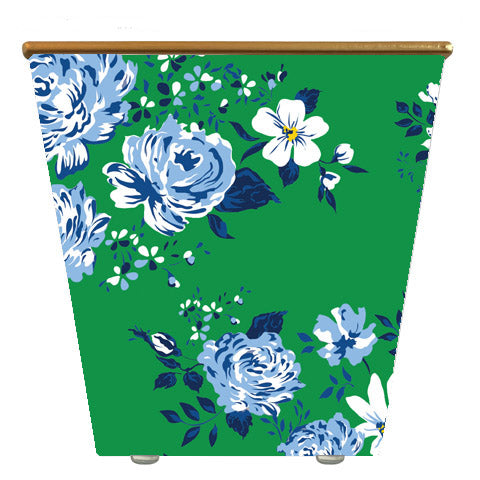 Standard Cachepot Container: WHH Green Floral Print