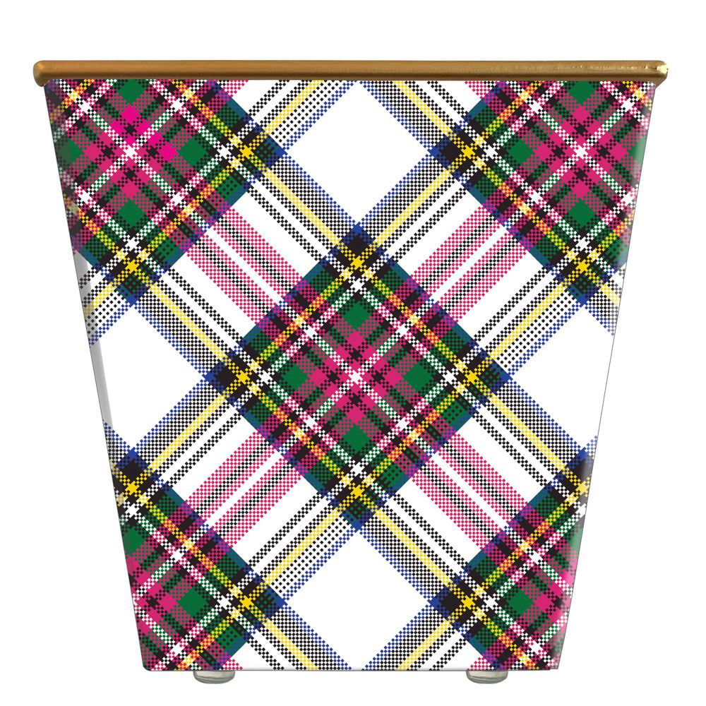 WHH Preppy Plaid Hot Pink: Cachepot Container Only