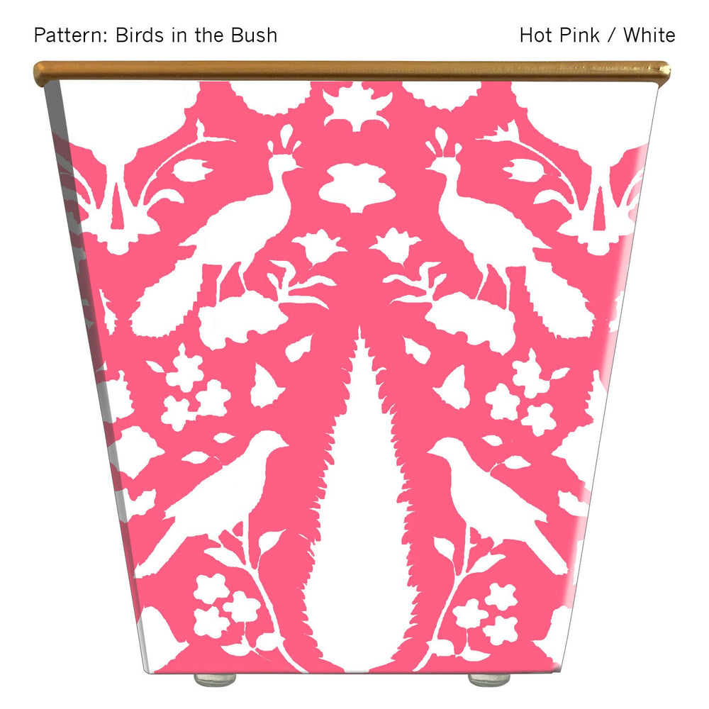 Large Cachepot Container: Birds in the Bush