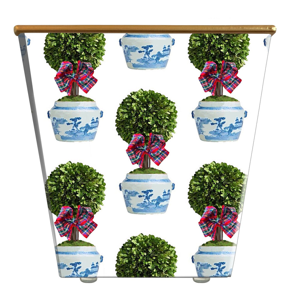 
            
                Load image into Gallery viewer, Standard Cachepot Container: Holiday Topiary Tartan
            
        
