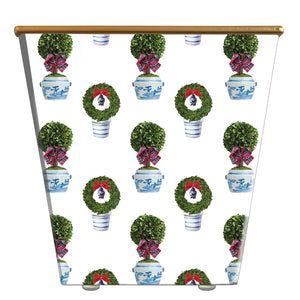 Standard Cachepot Container: Holiday Topiary Wreath